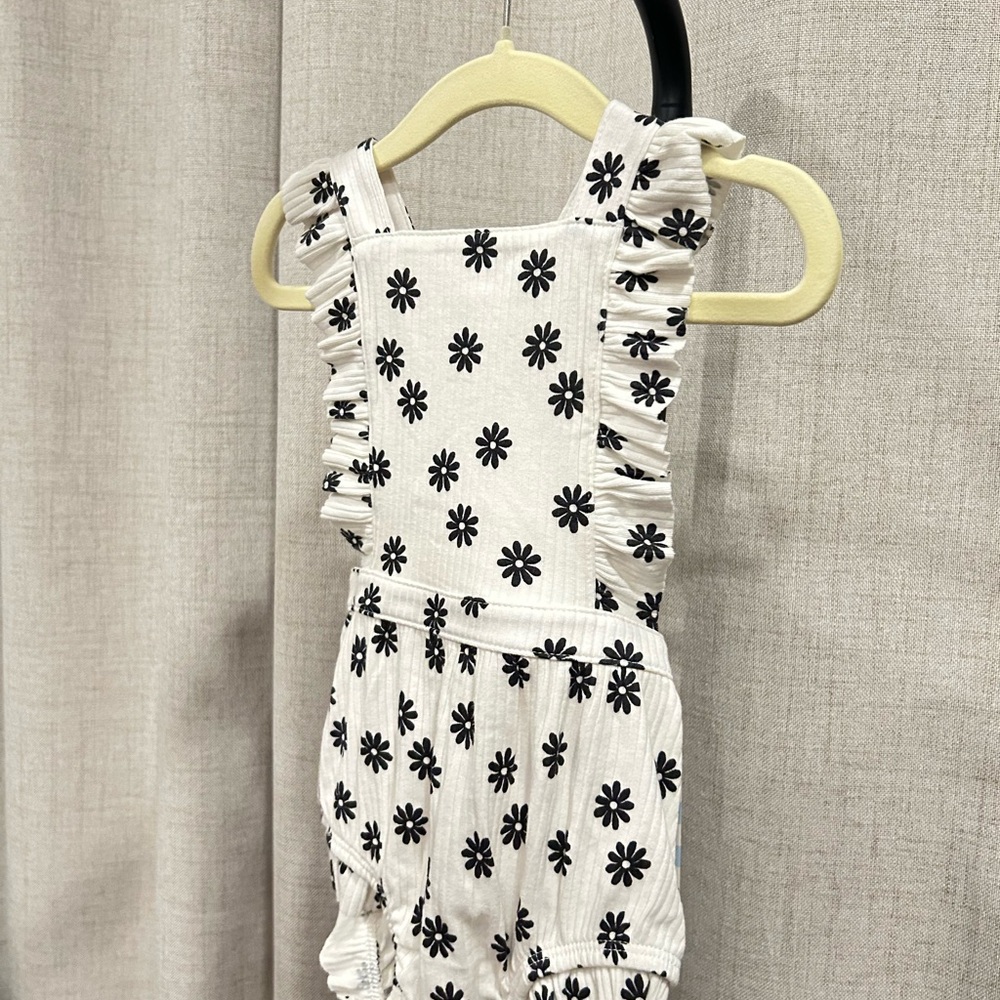 Cat & Jack White and Black Floral Kids One Piece